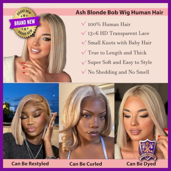 13x6 HD Lace Front Human Hair Bob Wig 14 Inch 180% Density Beginner Friendly main image 6